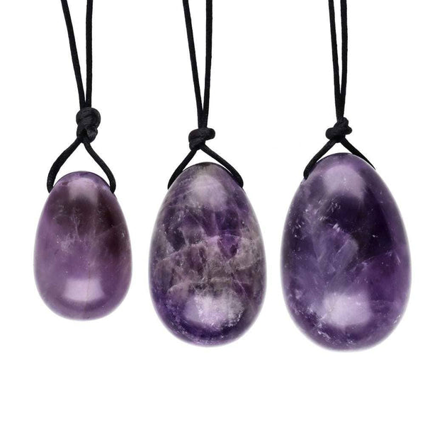 Amethyst Yoni Egg Pack with Hole and String