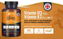 Vitamin D3 4000 IU &amp; K2 MK7 100 μg Vegetarian Tablets I 180 (