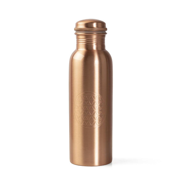 Copper bottle 0.8l, with screw cap with flower of life