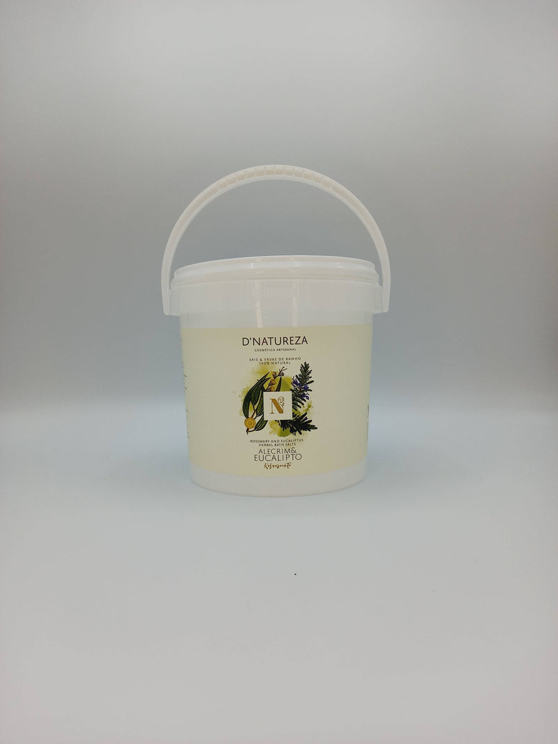 d'Natureza - Saboaria da Serra, Lda - Additifs de bain aux herbes de romarin et d'eucalyptus 200 g, 1 kg et 2,5 kg
