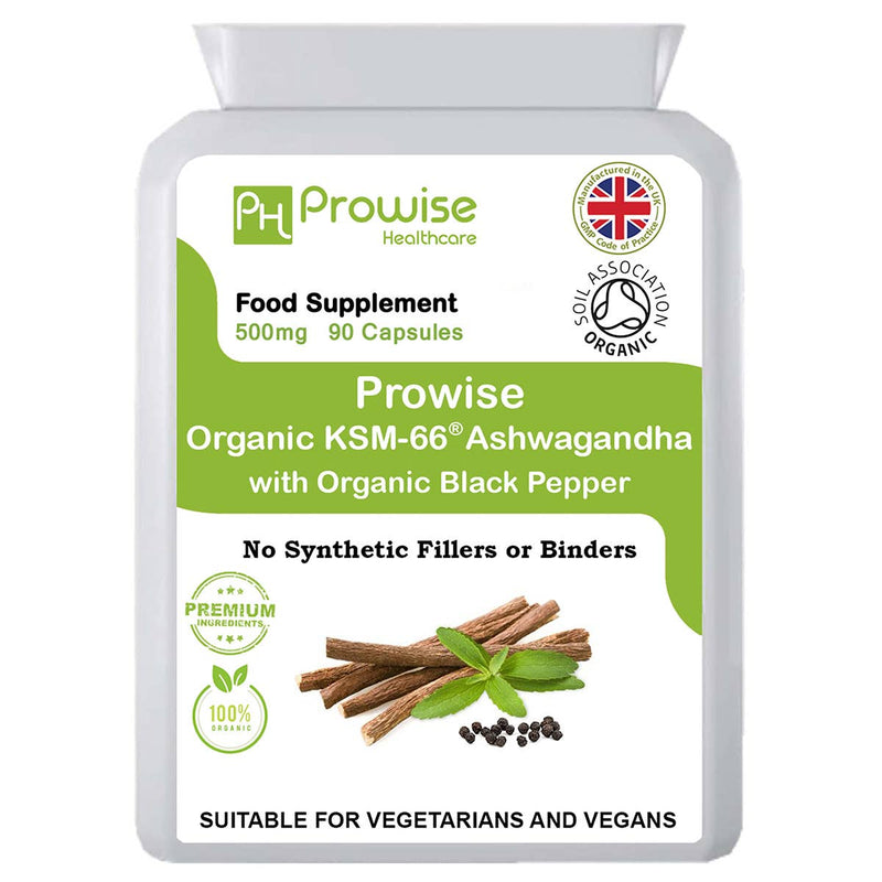 Prowise Healthcare - KSM-66 Ashwagandha mit schwarzem Bio-Pfeffer 500 mg 90 Kapseln