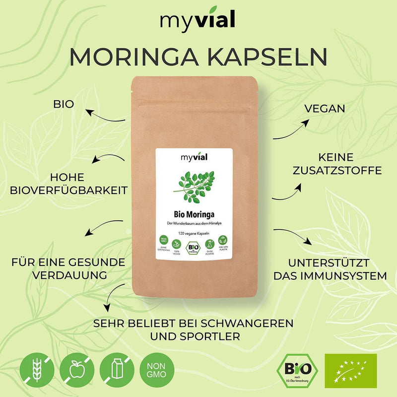 Bio Moringa Kapseln 120 Stück - Vegan