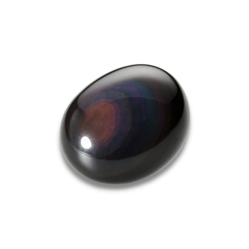 Regenbogen-Obsidian „Celestial Eye“ gerollter Stein