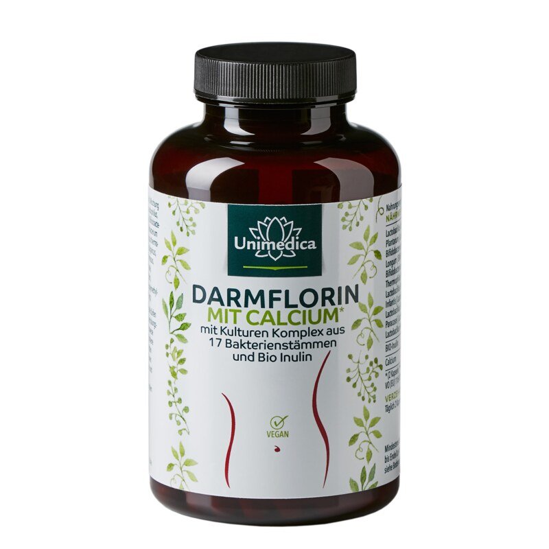 Darmflorin mit Calcium* - mit Kulturen-Komplex aus 17  Bakterienstämmen und Bio-Inulin - 180 Kapseln