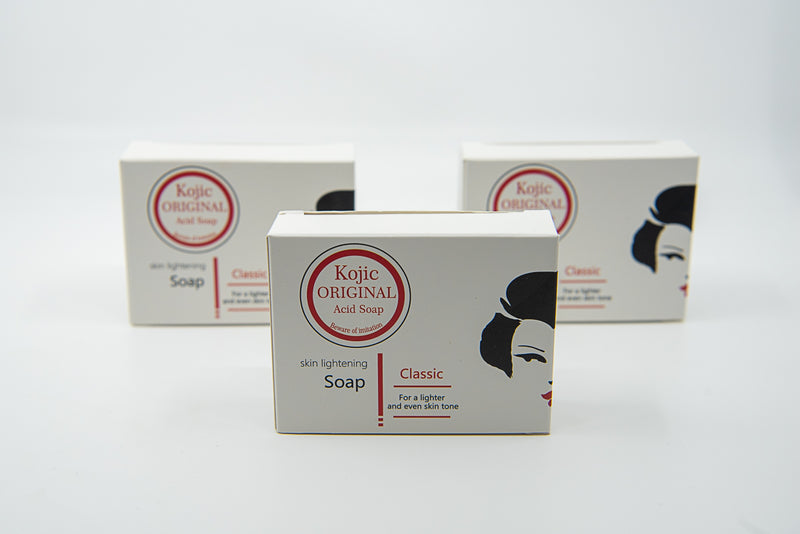 Savon éclaircissant Kojie San 65 g x 3 - Acné, taches de rousseur, boutons