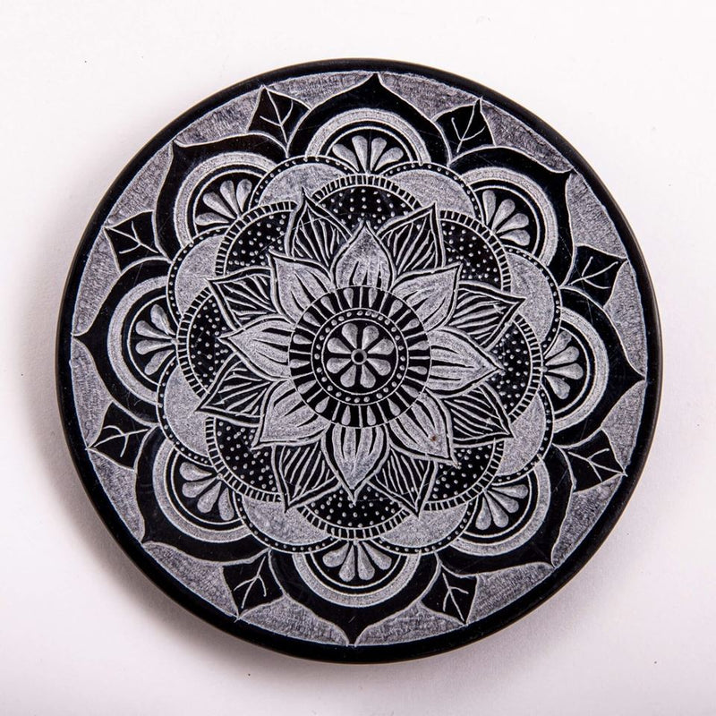 Soapstone Mandala incense holder, handmade