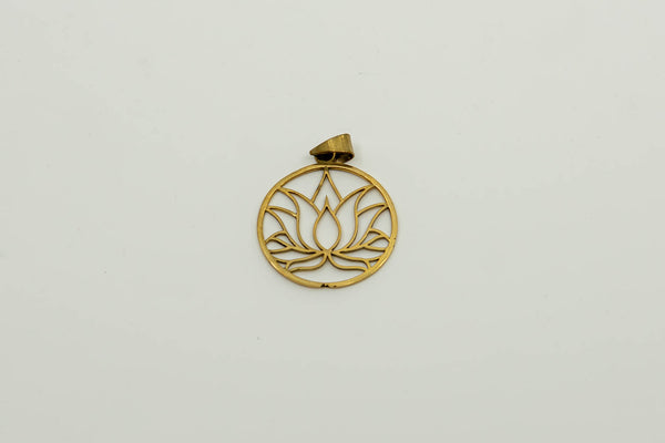 Flower of Life large round bronze pendant