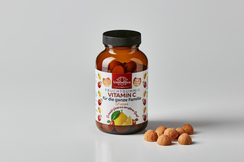 Vitamin C Fruchtgummis für die ganze Familie - mit 91,5 % Fruchtanteil - 60 Gummis - von Unimedica