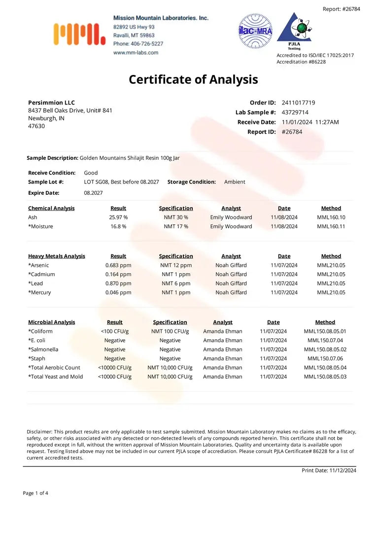 SiberianGreen - 10% Shilajit Honigstäbchen - 10er-Pack Natürliche Immun- und Energiespender