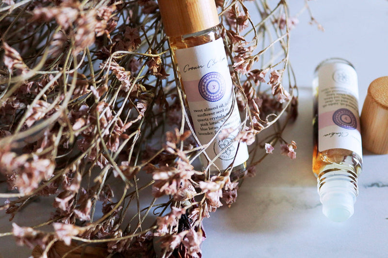 Crown Chakra Meditation Oil with Crystal and Lotus Infusion