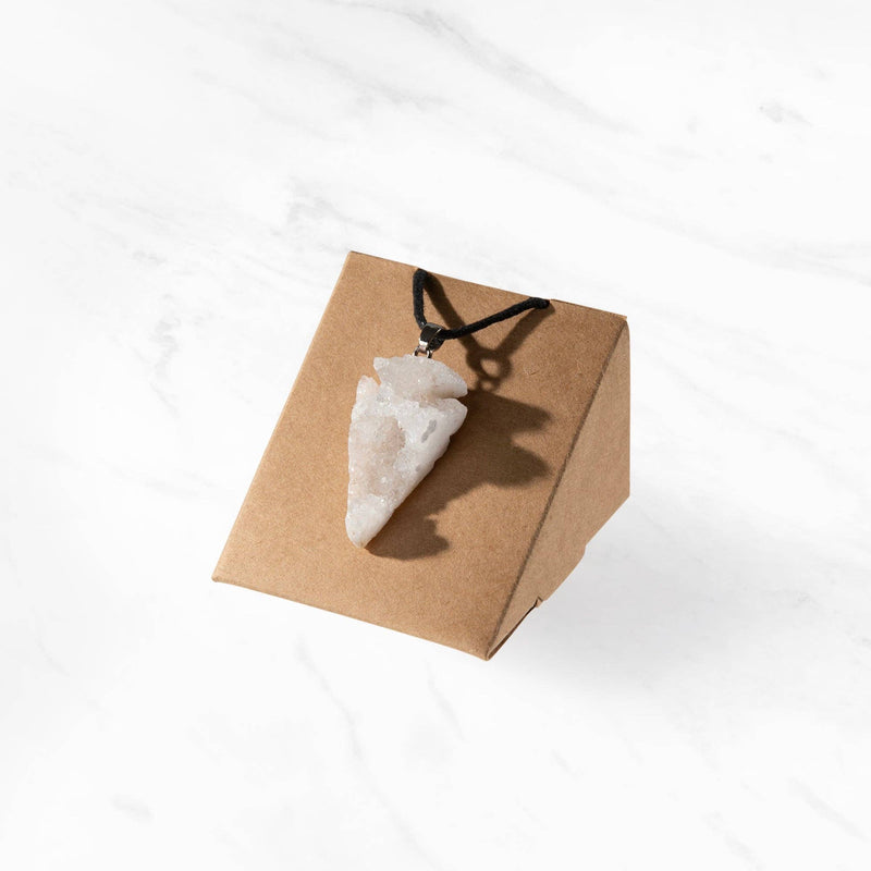 Myga Eco - Geode-Geschenkset - Rohstein und Anhänger, Auswahl aus 3 Kristallen