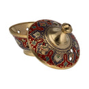 Grosses Bronzefass mit Farbgravur Räuchergefäss – Handgearbeitet & dekorativ