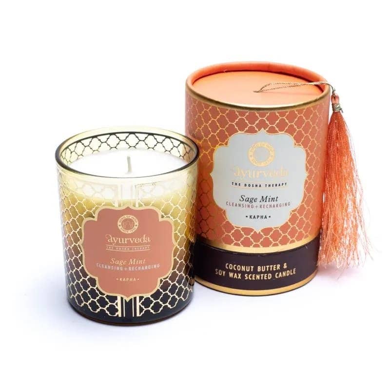 Ayurveda Specialist BV - Song of India - Bougie parfumée ayurvédique Kapha Sage Mint