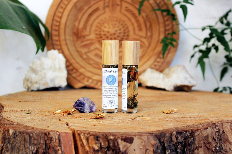 Öl für das dritte Auge | Mischung aus Ajna Chakra, Kristallen und Kräutern