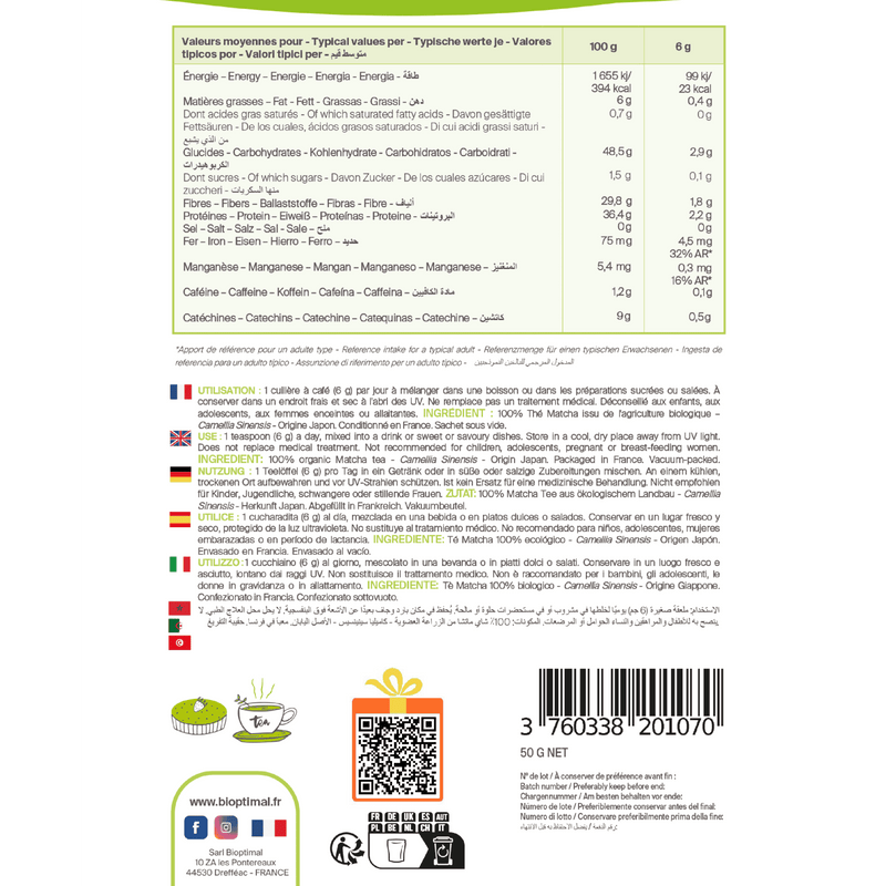 Japanese Organic Matcha Tea Powder - Concentration, Fat Burning, Weight, Slimming