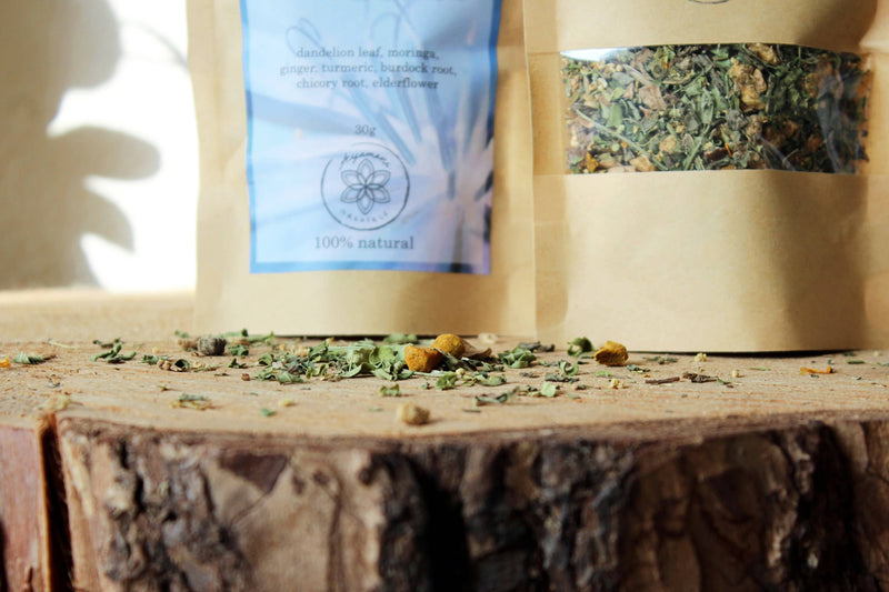 Detox tea for liver, gallbladder and pancreas with medicinal herbs