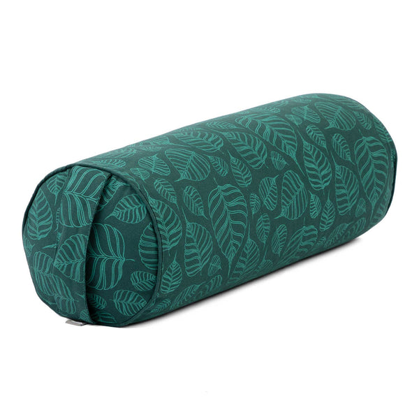 Yoga Bolster Maharaja, Bodhi Leaves, deep green, Dinkel