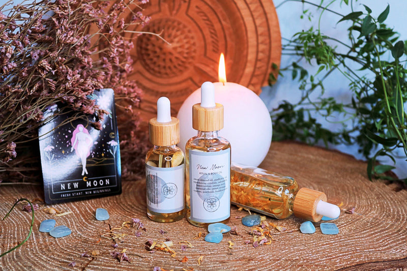 Ayamani Naturals - New Moon Ritual Körperöl mit kristallinfundierten Ölen