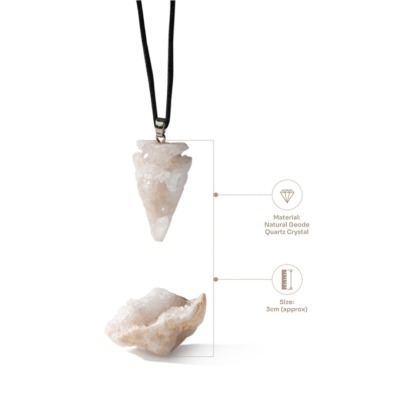 Myga Eco - Geode-Geschenkset - Rohstein und Anhänger, Auswahl aus 3 Kristallen