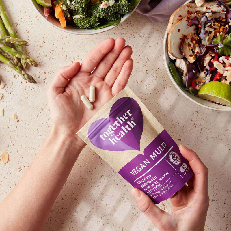 Vegan Multi — Veganes Nahrungsergänzungsmittel - 60 Kapseln, B12, Eisen, Calcium - Müdigkeit