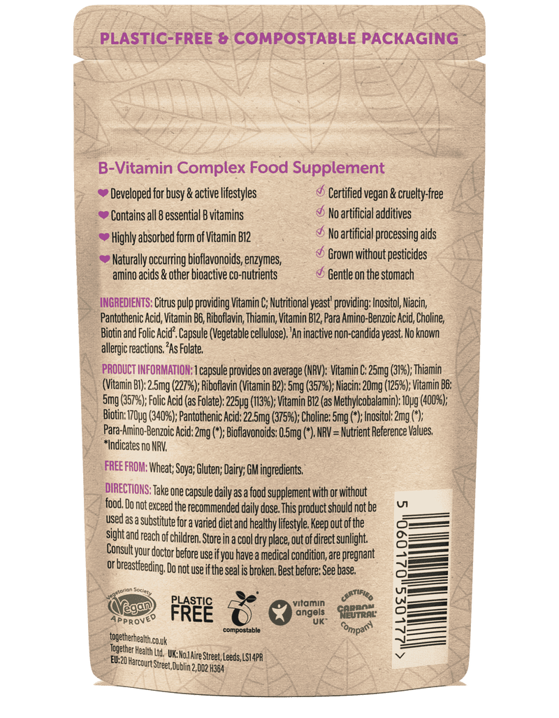 Vitamin B Complex — Vegan Dietary Supplement — 30 Capsules
