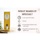 Infografik mit den Merkmalen des Tuberose Jasmin Reed-Diffusors, einschließlich Dauer, Volumen und Inhalt