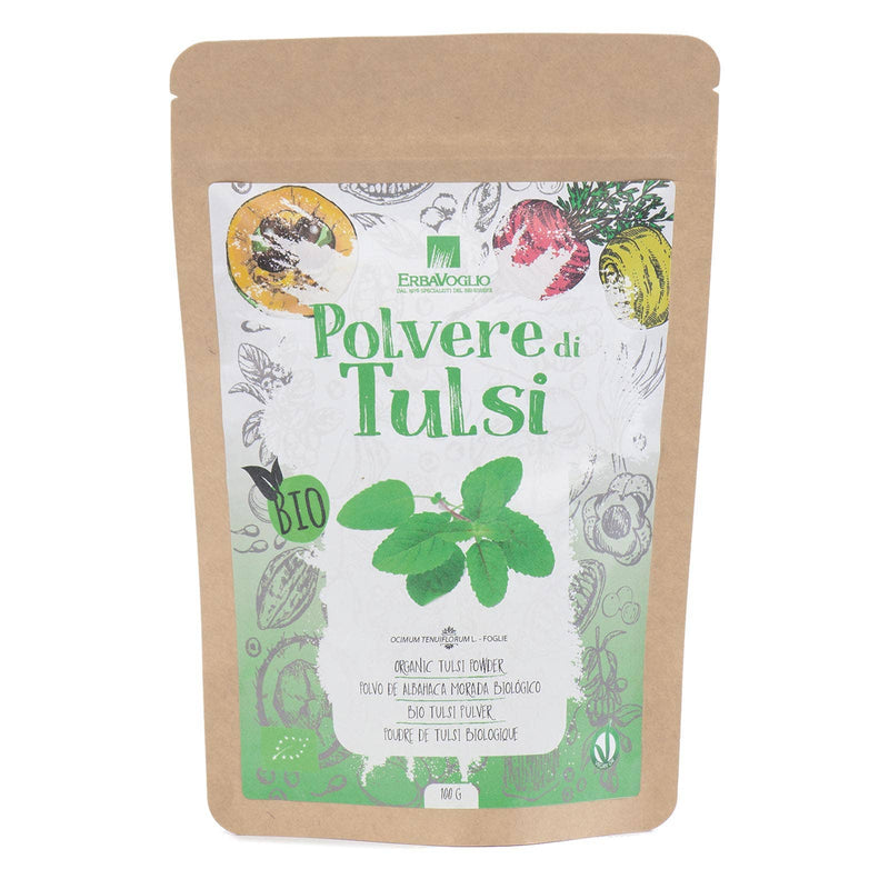 Bio-Tulsi-Pulver 100g - Stress, Schlaf, Angst, Innere Ruhe