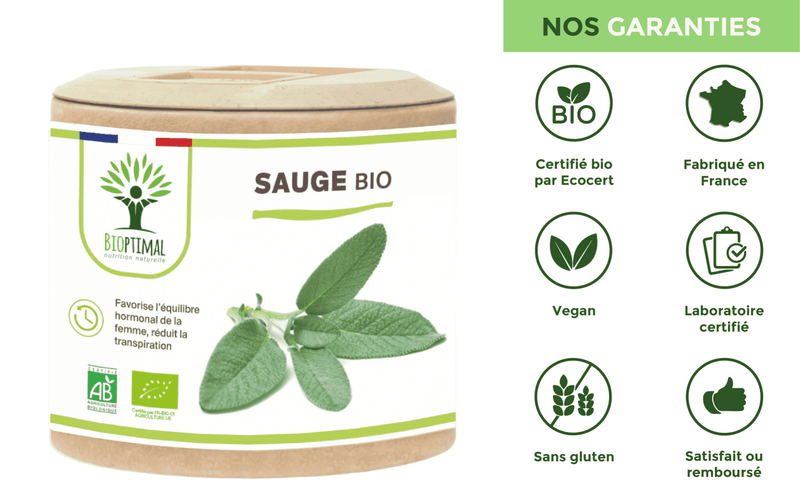 Organic Sage – Food supplement in capsules for sweat control and menstrual comfort