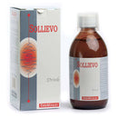 Ein Produktbild, das eine Schachtel und eine Flasche des SOLLIEVO Drink von ERBAVOGLIO zeigt. Es ist ein flüssiges Nahrungsergänzungsmittel, dessen Etikettendesign eine Grafik von strahlenden Gelenkschmerzen-Wellen aufweist.