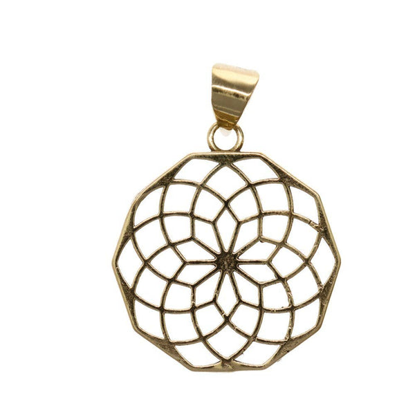 Blume des Lebens Geometrischer Bronzeanhänger