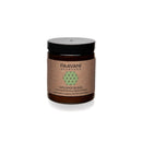  Ein kleines braunes Glasgefäß mit schwarzem Deckel steht vor weißem Hintergrund. Das Etikett trägt die Aufschrift "PAAVANI AYURVEDA" mit einem grünen geometrischen Design und "VATA SPICE BLEND, eine wärmende & feuchtigkeitsspendende verdauungsfördernde Churna, pulverisiertes Kräuterergänzungsmittel, NETTOGEWICHT 2.47 oz (70g)".