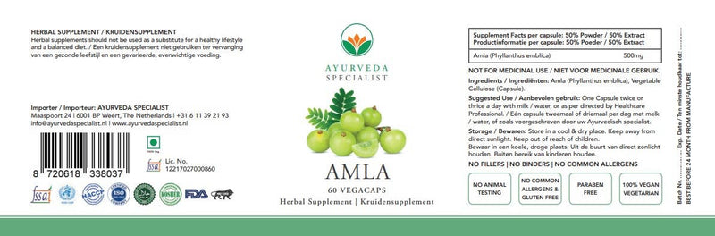 Ayurveda Specialist B.V. – Amla 60 Vegane Kapseln