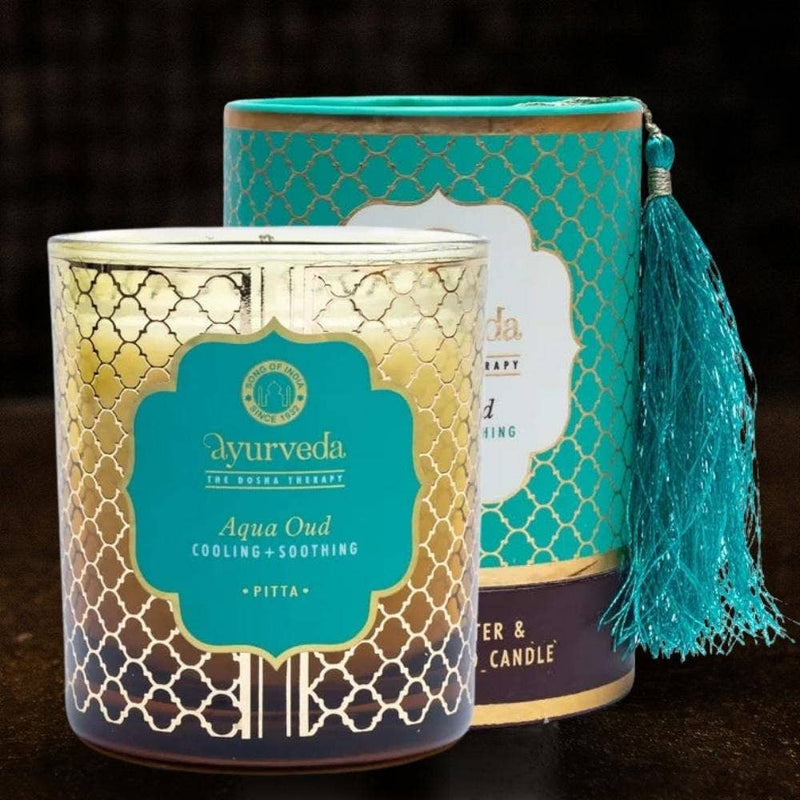 Ayurveda Specialist BV - Song of India - Bougie parfumée Pitta Aqua Oud Ayurveda avec 1 mèche