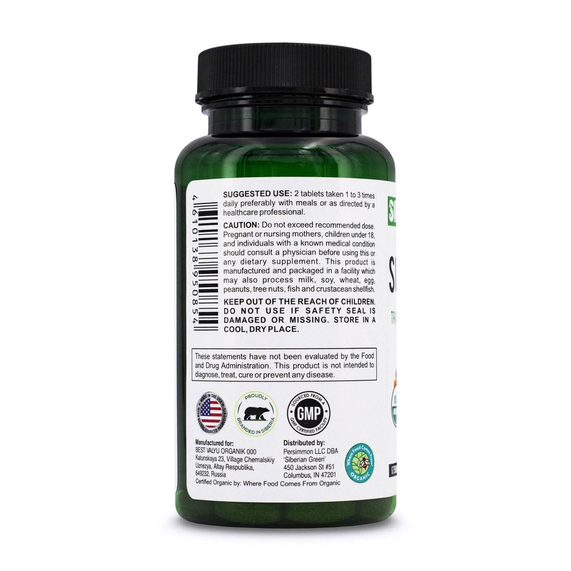 28 Superfoods Siberian Green Formula 60 Tabletten — Ätherisches Grünzeug aus zertifiziertem biologischem Anbau, nahrhaftes Obst und Gemüse