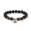 Mala Armband Mit Lavastein Und Tigerauge, Modeschmuck