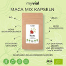 Bio Maca Kapseln (Schwarz, Rot, Gelb Mix) + Vit. C - Vegan