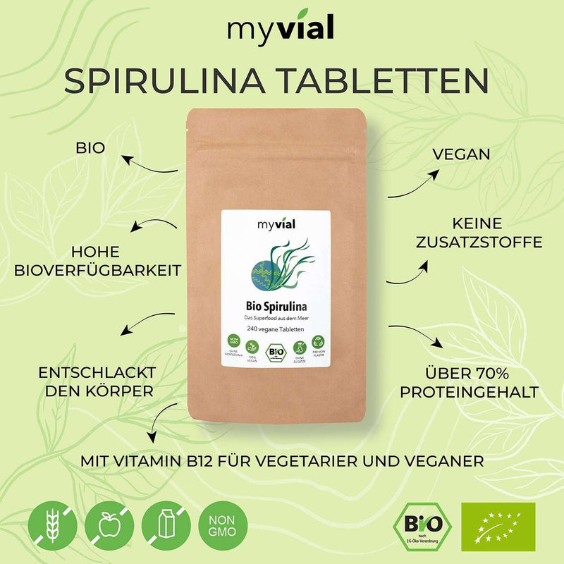 Bio Spirulina Tabletten Presslinge 240 Stück - Vegan