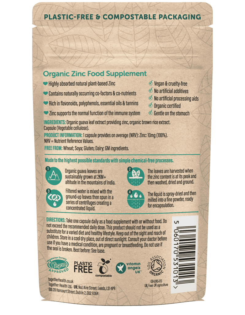 Zinc Supplement — Vegan — 30 Capsules