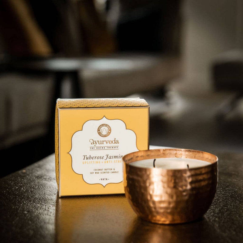 Ayurveda Specialist BV - Song of India - Bougie parfumée Vata Tubéreuse Jasmin avec 2 mèches