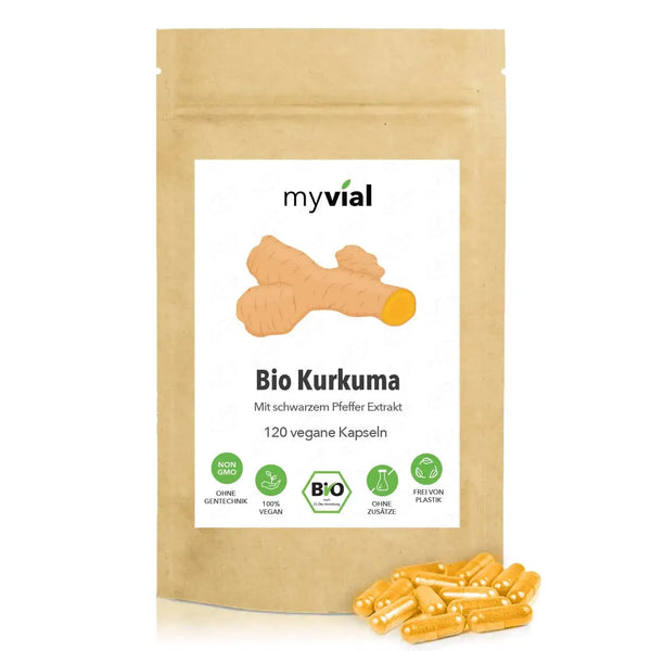 Bio Kurkuma Kapseln mit Bio Pfeffer 120 Stück- Vegan