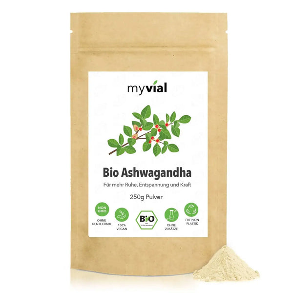 Bio Ashwagandha Pulver 250 Gramm - Ind. Schlafbeere - Vegan