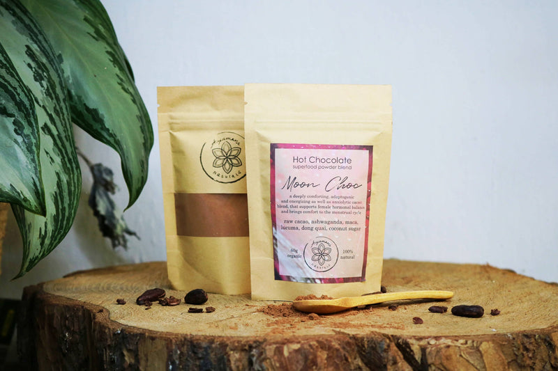 Zeremonieller Kakao | Moon Choc | Heiße Schokolade für PMS Relief mit Fairtrade-Kakao