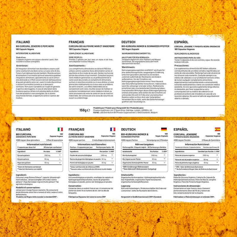 Prowise Healthcare - Bio-Kurkuma 2280mg (hochfest) mit schwarzem Pfeffer