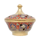 Grosses Bronzefass mit Farbgravur Räuchergefäss – Handgearbeitet & dekorativ