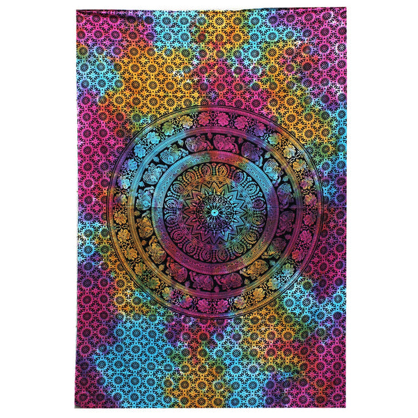 Cotton double duvet cover and tapestry — Mandala Elephant