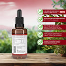 Eine Flasche myvial Vitamin B12 Tropfen mit Etikettinformationen zu den Inhaltsstoffen und der Dosierung, umgeben von Icons und Texten, die über 100.000 Kundenvertrauen, 99,97% Kundenzufriedenheit, 365 Tage Geld-zurück-Garantie, 100% vegan & natürlich sowie die Abwesenheit von Schnickschnack informieren.