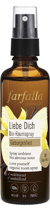 Geborgenheit, Rose, Liebe dich Bio-Raumspray von Farfalla, 75 ml