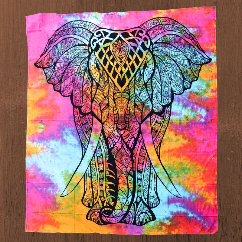 Wall hanging ritual cloth “The Beauty of the Elephant” made of cotton 200x210cm