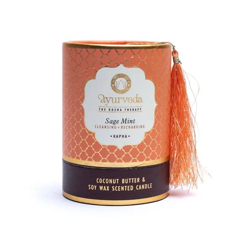 Ayurveda Specialist BV - Song of India - Bougie parfumée ayurvédique Kapha Sage Mint