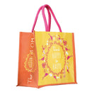 Jute-Tasche - Blume des Lebens gelb/orange - Mana Kendra GmbH